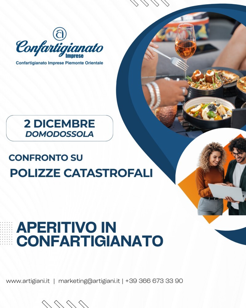 Aperitivo a Domodossola e colazione a Verbania per conoscere le nuove polizze contro le catastrofi, obbligatorie dal primo gennaio