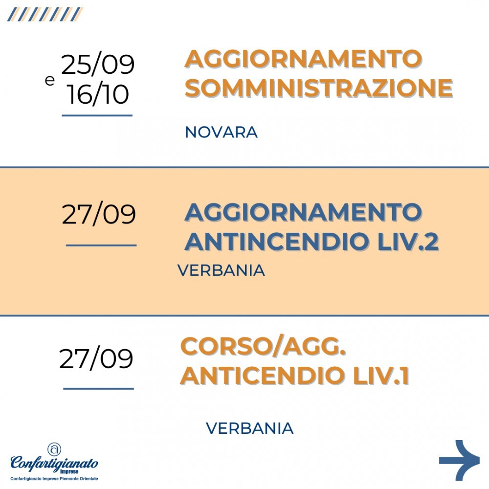 Si riparte! Ecco i corsi del mese di settembre di Confartigianato Formazione