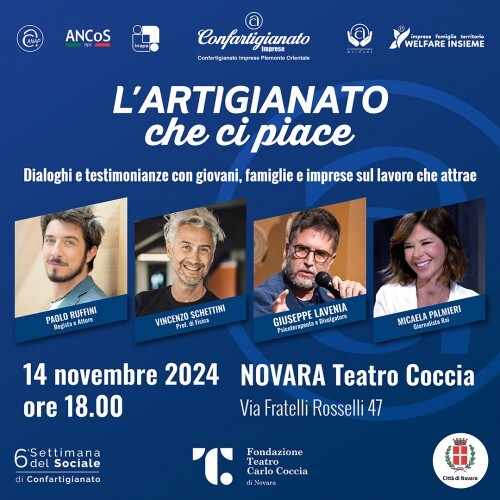 "L'artigianato che ci piace": al teatro Coccia di Novara c'è Vincenzo Schettini - Evento esclusivo per Confartigianato. Ritira il tuo biglietto!