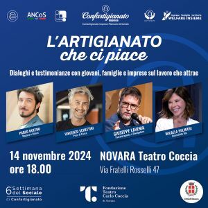 "L'artigianato che ci piace": al teatro Coccia di Novara c'è Vincenzo Schettini - Ritira il tuo biglietto!