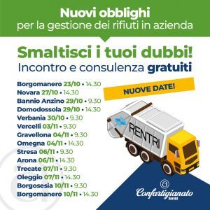 RENTRI: VERSO IL TERZO STEP. L'adesione è obbligatoria  per tutte le imprese con meno di 10 dipendenti Partecipa agli incontri con i nostri consulenti!