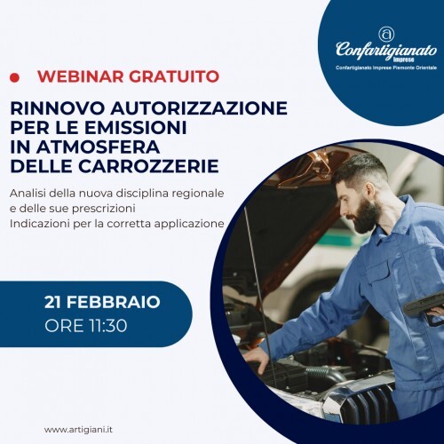 Webinar gratuito sulle emissioni in atmosfera delle carrozzerie