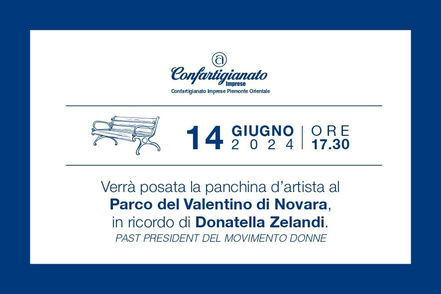 Una panchina d'artista per Donatella: verrà inaugurata il 14 giugno in ricordo della past president del Movimento Donne Impresa 