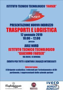 Confartigianato collabora al nuovo corso di Logistica al Fauser di Novara: open day il 12 gennaio